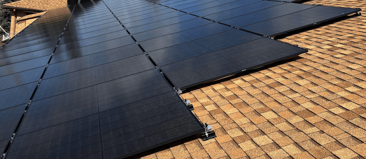 Solar panels on the roof of a home