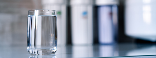 Glass of water on a table