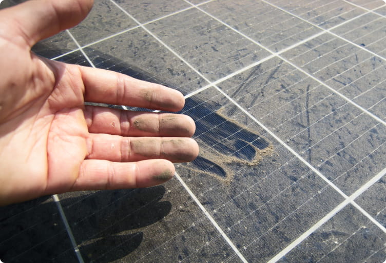example of a dirty solar panel
